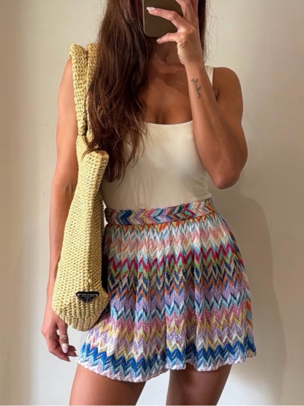 Missoni Multicolor Zigzag Knit Shorts in Pastel & Jewel Tones